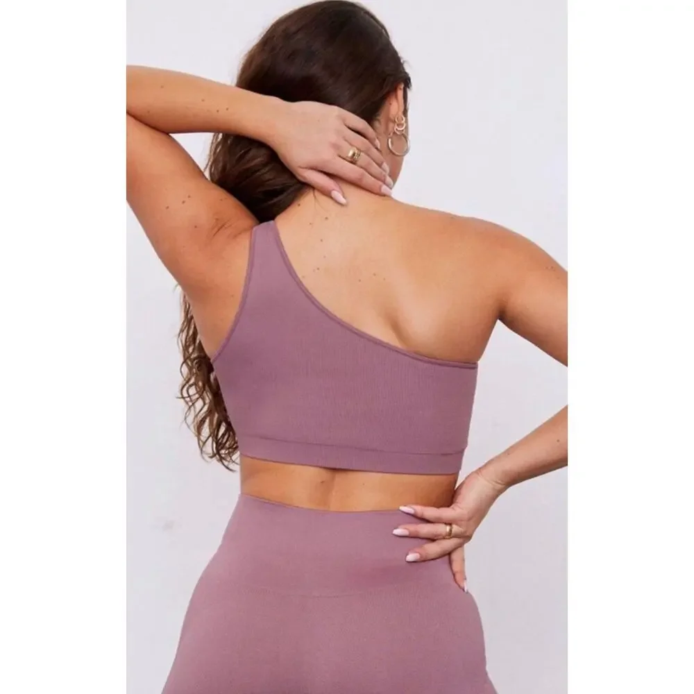 SET Active 2 Piece Set One Shoulder Bra Top and Hi Rise Legging Pant Sculptflex